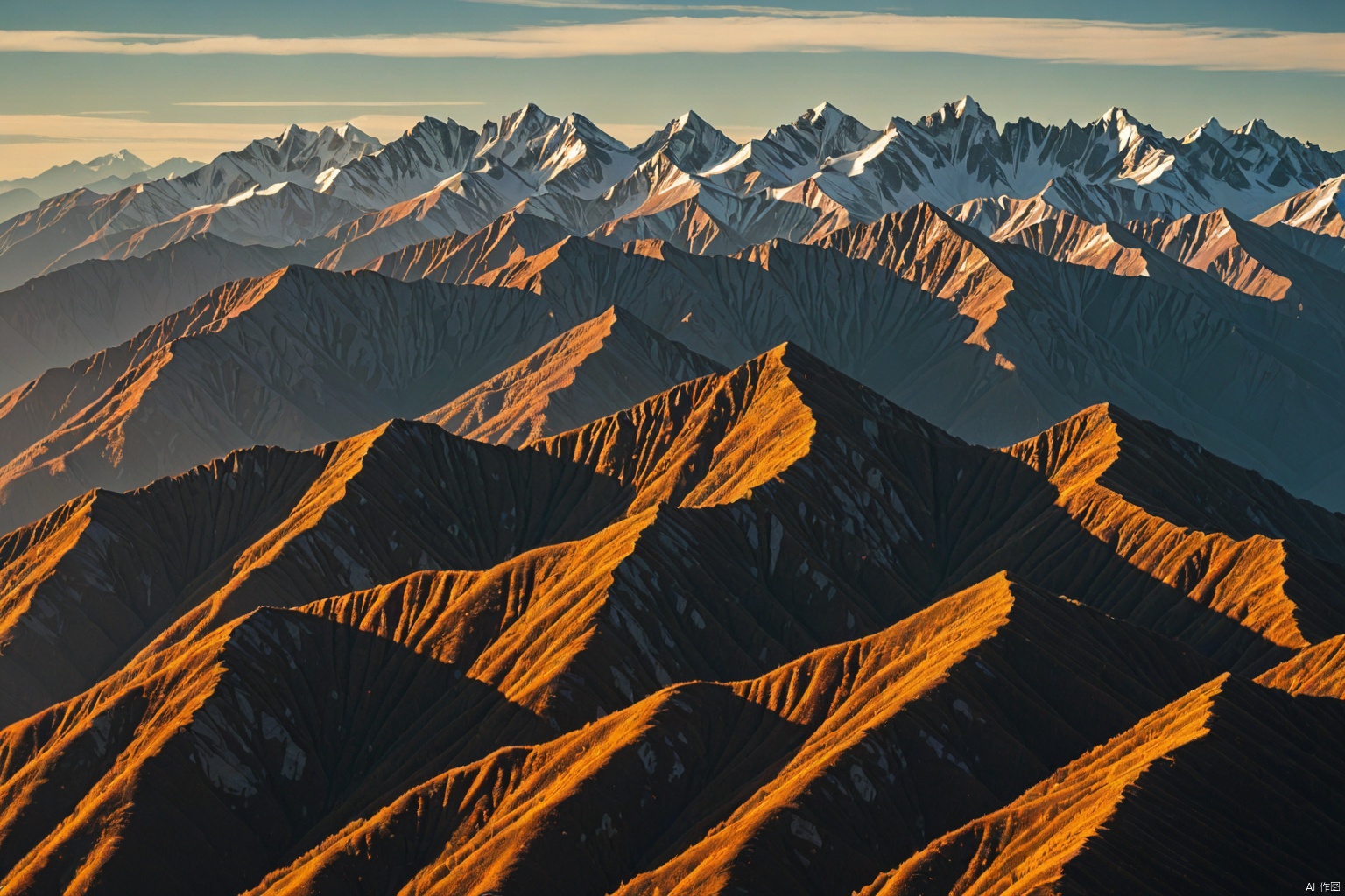 Mountains and ridges,