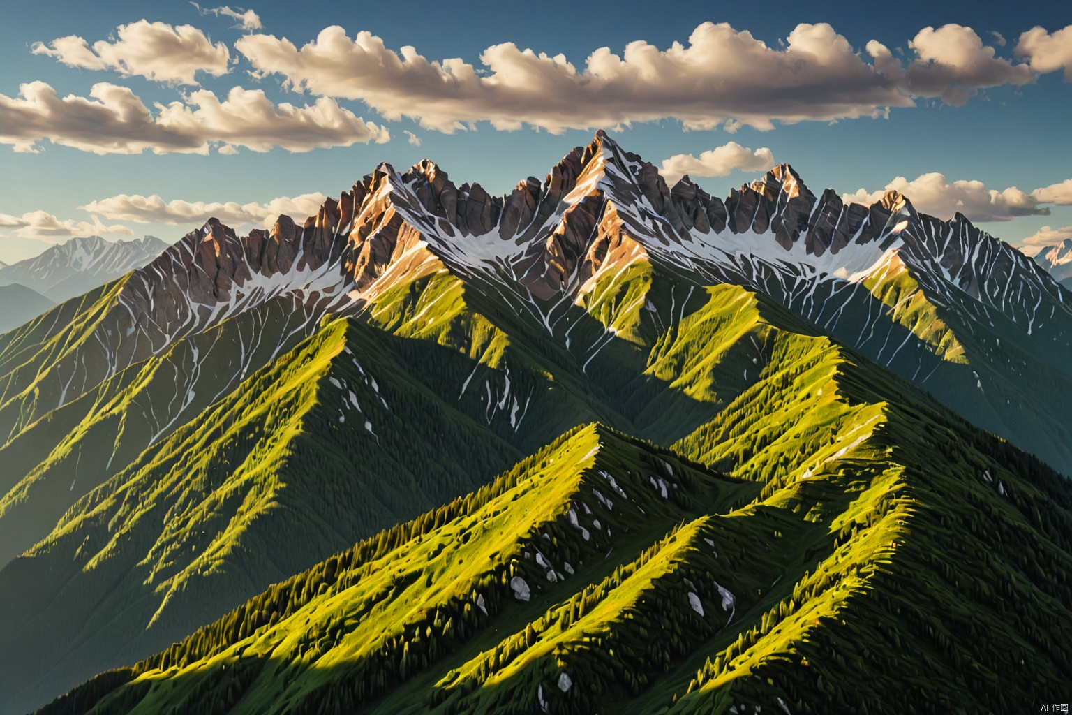 Mountains and ridges,