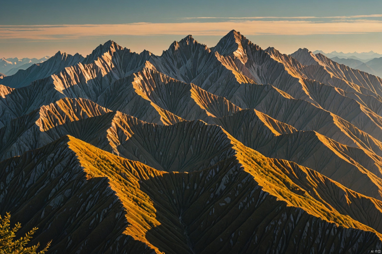 Mountains and ridges,