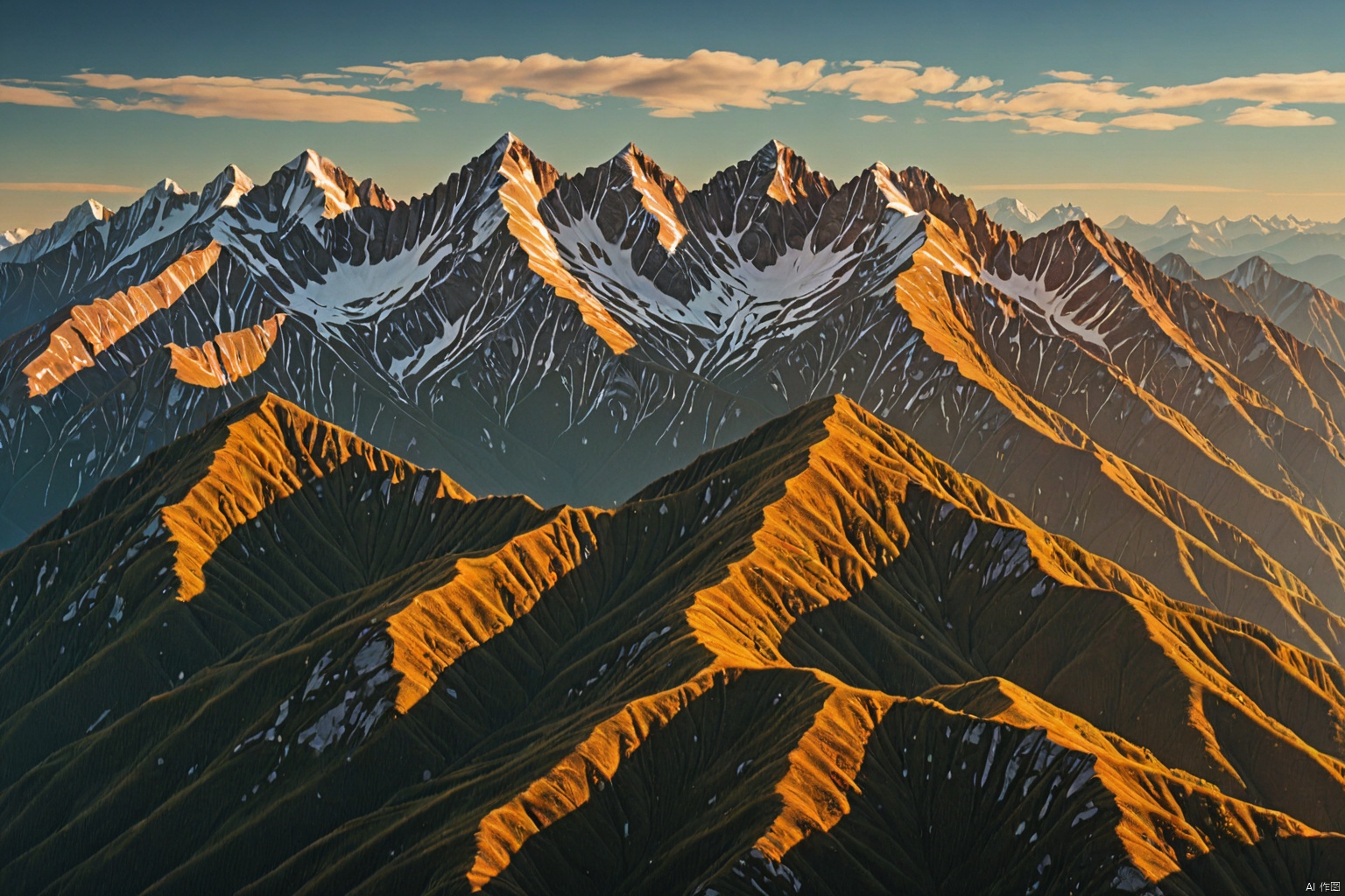 Mountains and ridges,