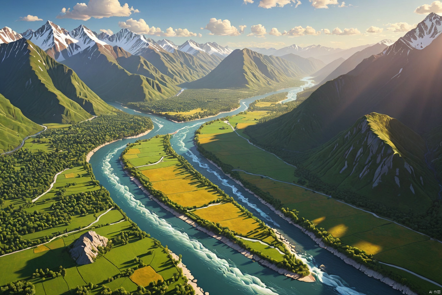 Rivers and Mountains,
