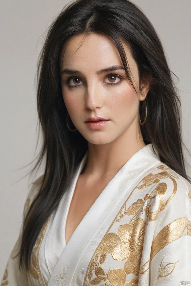  4k, photo, realistic, best quality,highres, ultra-detailed,ultra high res,((photorealistic, 8K)),from above, 

Masterpiece: A stunning, highly detailed digital painting of a beautiful1. Masterpiece: A stunning, highly detailed digital painting of a beautiful woman with long, flowing black hair and piercing black eyes. She is wearing a traditional Japanese kimono, with intricate patterns and designs that are expertly rendered in gold and silver thread. The lighting is soft and warm, casting a gentle glow on her porcelain skin. This is an official art piece, created by a renowned artist, and is available in various sizes and resolutions to suit your needs., Jennifer Connelly,Britney Spears