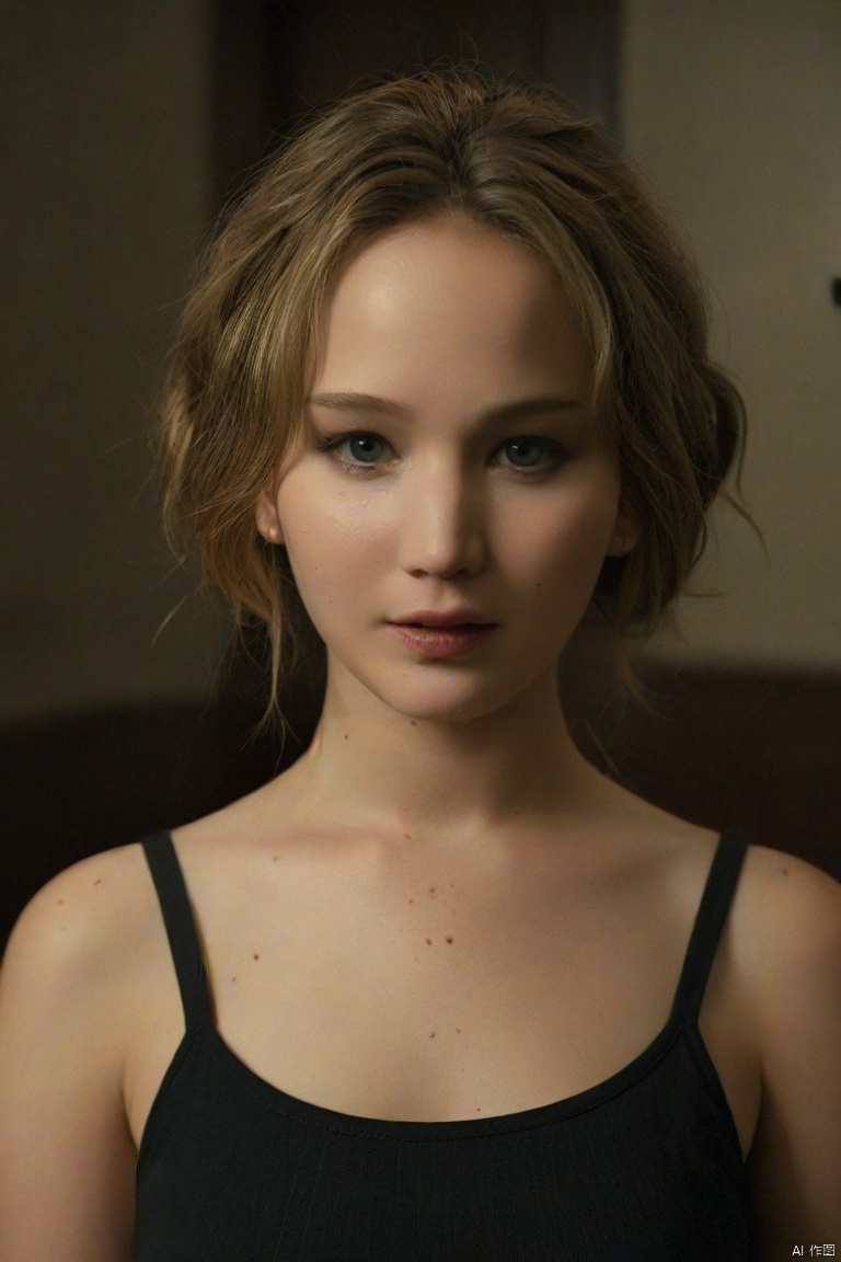  1girl, 20 years old,****og film photo, clear facial contour, upper body, looking at viewer, Beautiful dynamic dramatic dark moody lighting, volumetric, shadows, cinematic atmosphere, Octane render, 8K ,professional, highly detailed,desaturated, 35mm photo, grainy, vignette, vintage, Kodachrome, Lomography, stained, highly detailed, found footage,xxmixgirl,BJ_Alien_garbage,Jennifer Lawrence