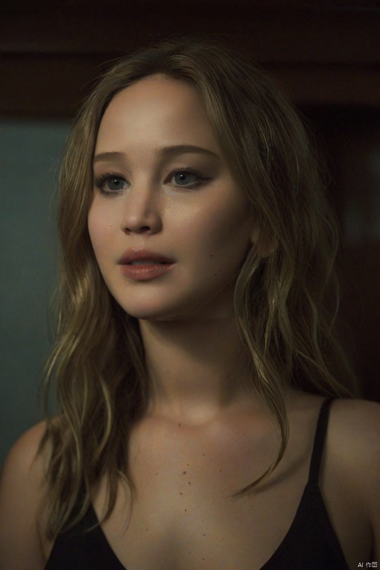  1girl, 20 years old,****og film photo, clear facial contour, upper body, looking at viewer, Beautiful dynamic dramatic dark moody lighting, volumetric, shadows, cinematic atmosphere, Octane render, 8K ,professional, highly detailed,desaturated, 35mm photo, grainy, vignette, vintage, Kodachrome, Lomography, stained, highly detailed, found footage,xxmixgirl,BJ_Alien_garbage,Jennifer Lawrence