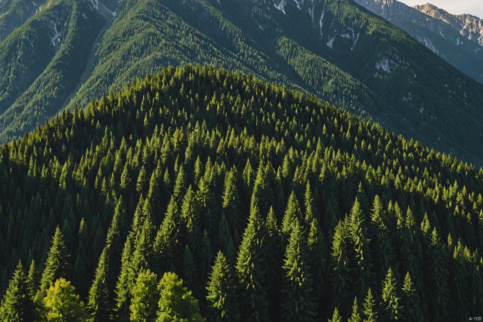 Mountains covered with trees,