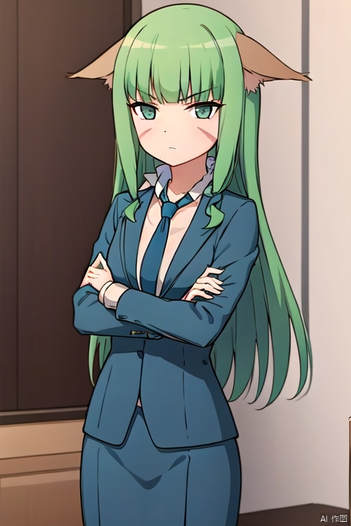 tsrr,crossed arms,suit