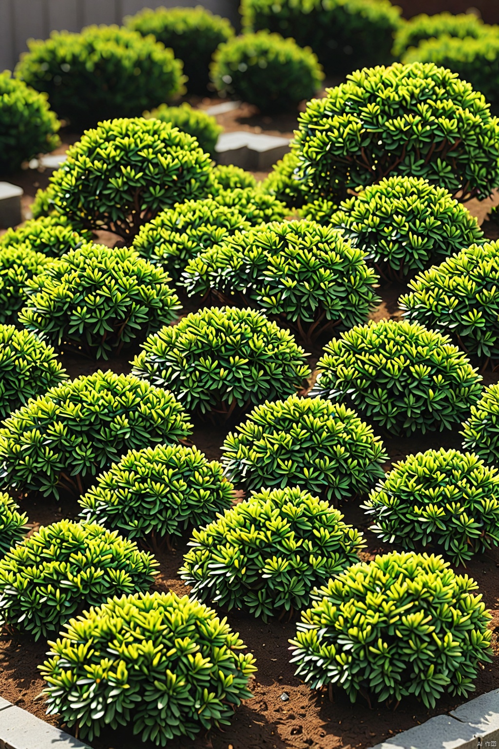 Dwarf bushes ,

