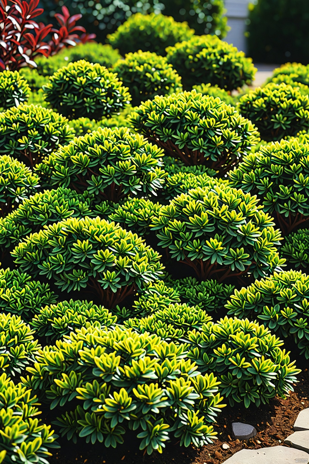 Dwarf bushes ,
