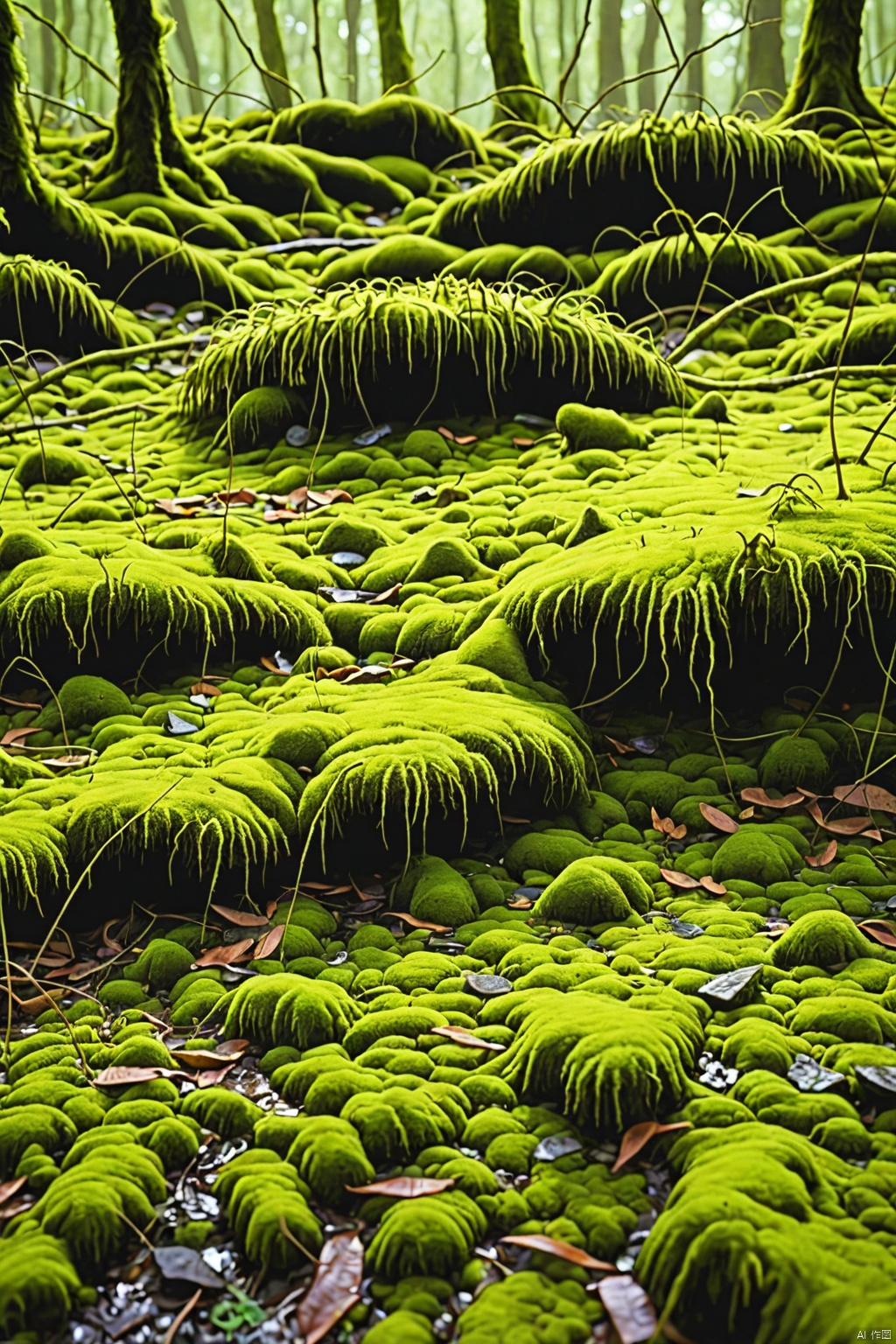 Mossy ground ,
