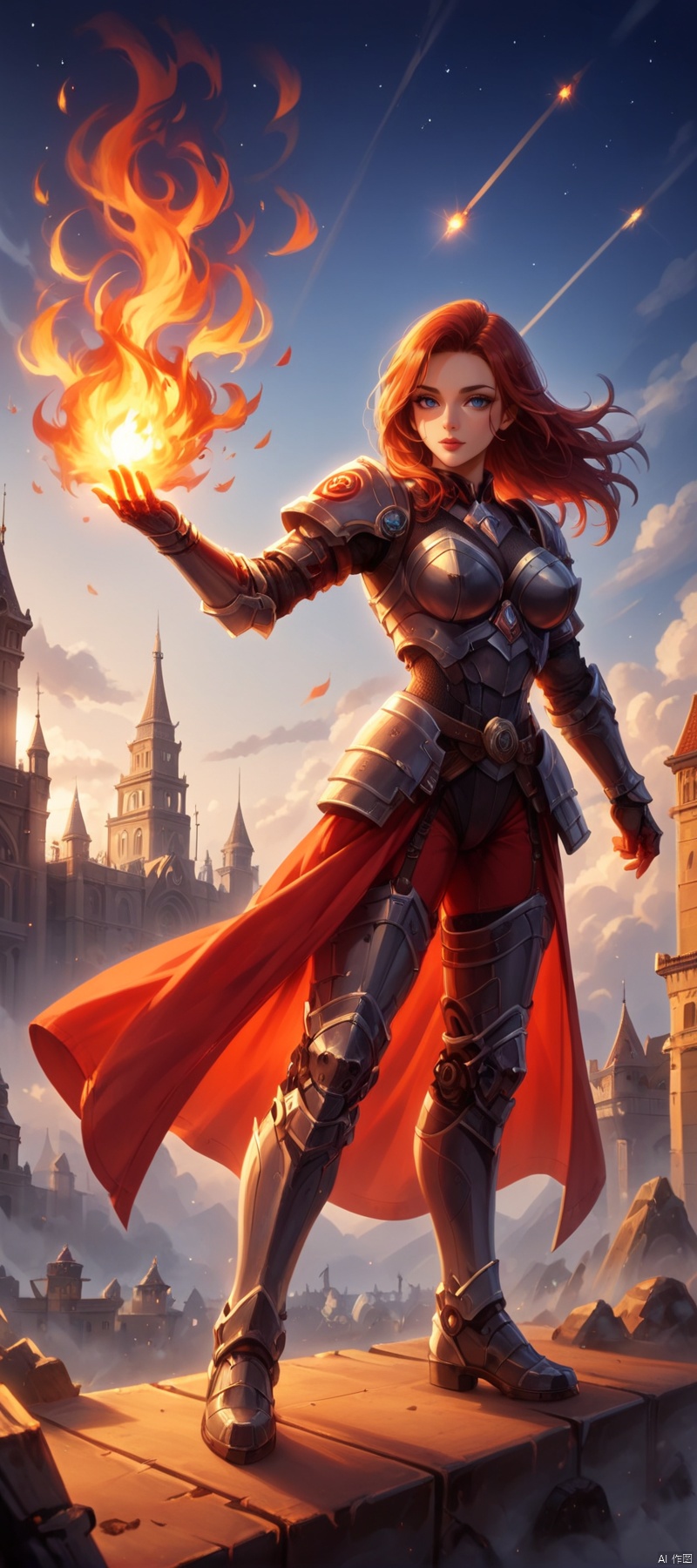 1 girl,  Flame body,  masterpiece on Tensor.Art