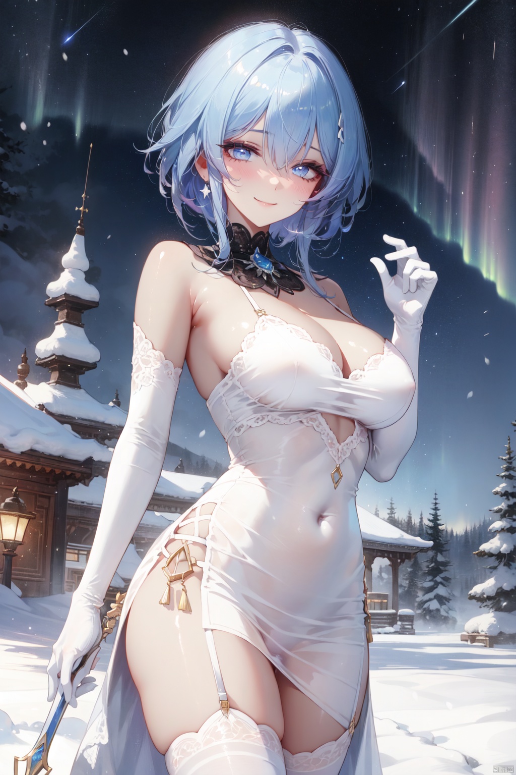 1girl,  aurora,  bare_shoulders on Tensor.Art