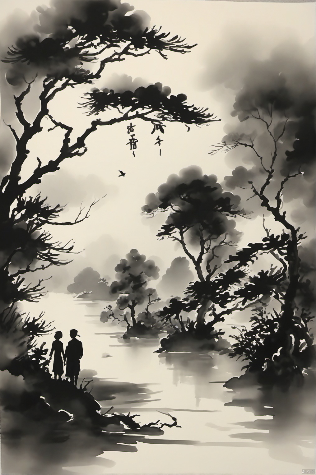 Ink wash painting
lovers