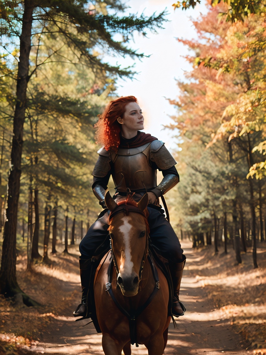 Bright,  ultra red-haired,  with freckles. The sun on Tensor.Art