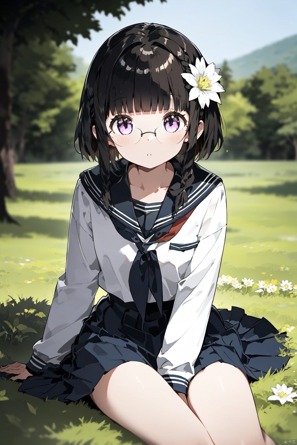 4girls,  bangs,  black_hair on Tensor.Art