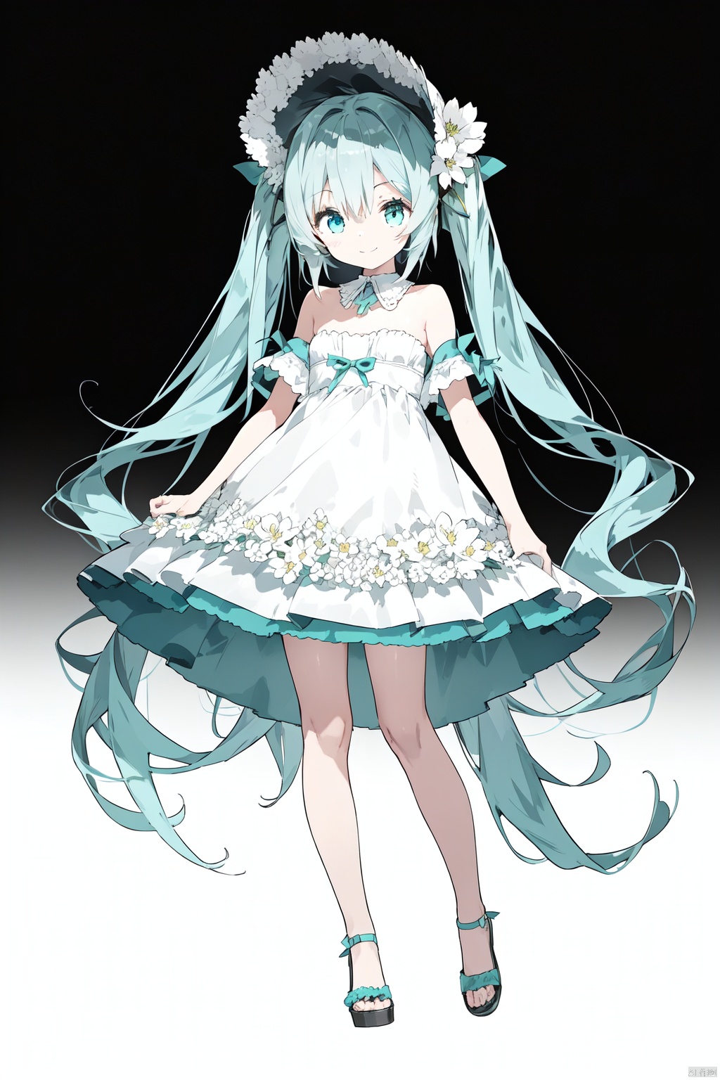 1girl,  aqua_eyes,  aqua_hair on Tensor.Art