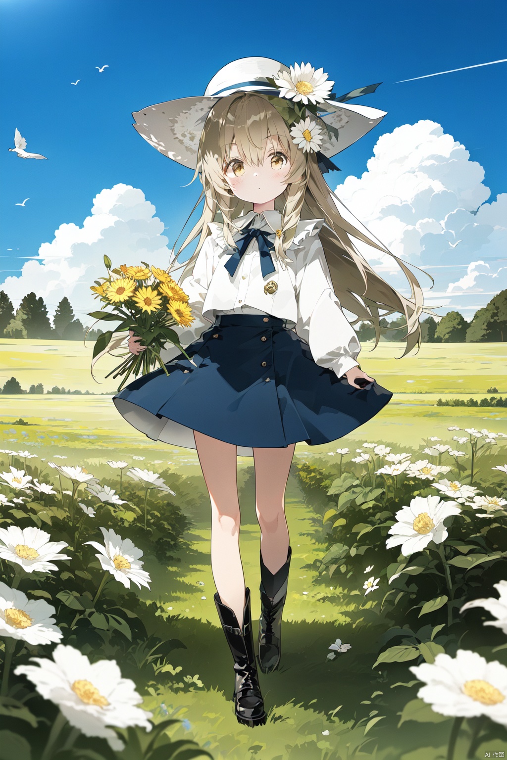 1girl,  bangs,  bird on Tensor.Art
