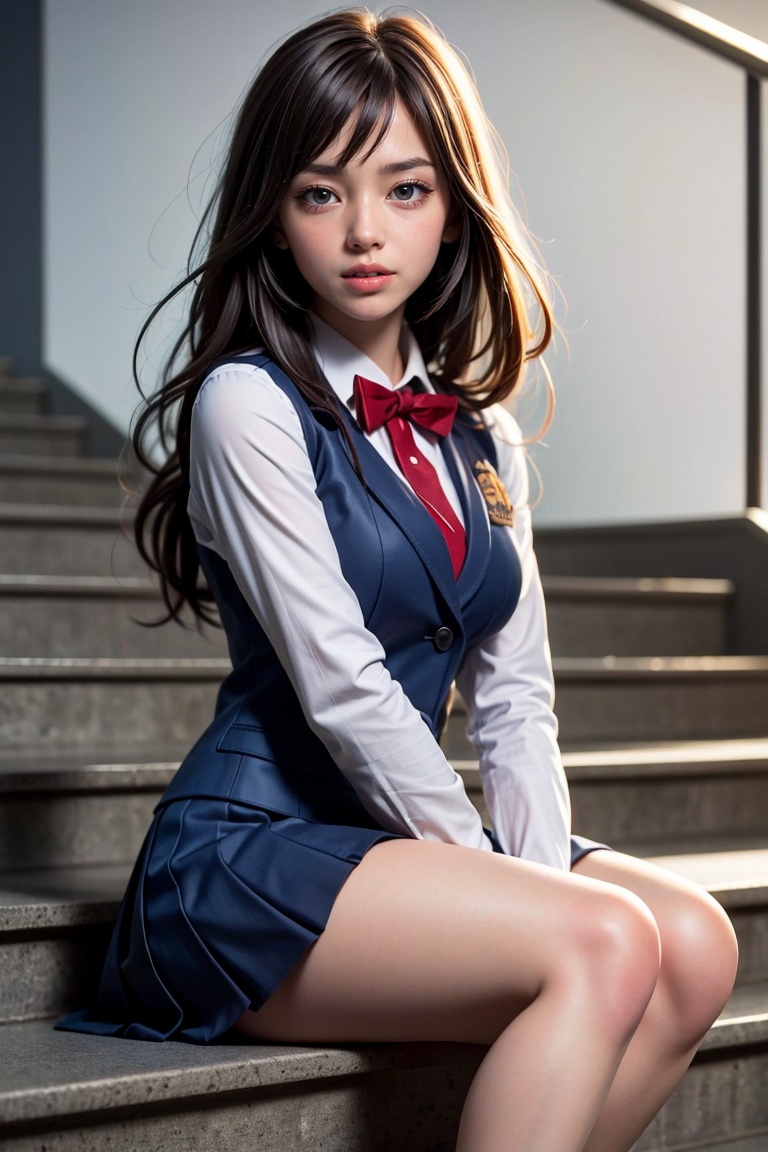 high school student,  girl,  school uniform on Tensor.Art