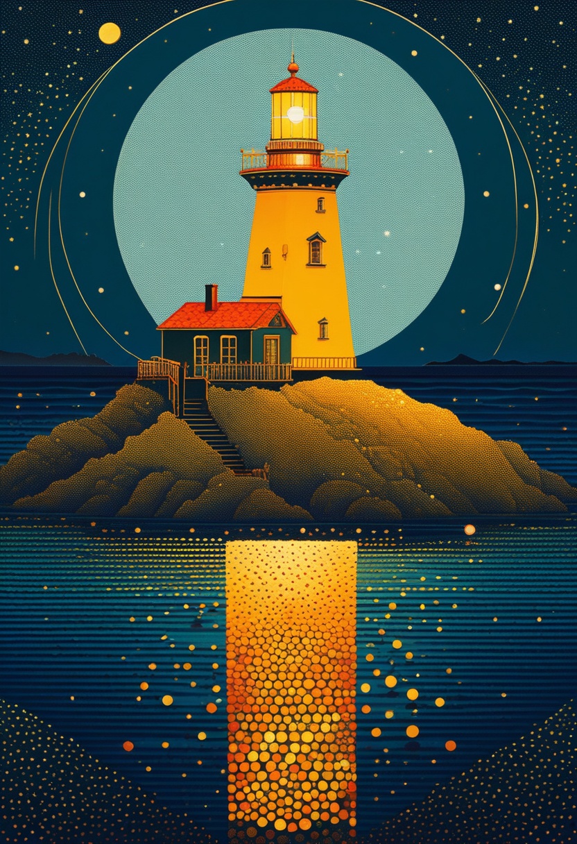 Pointillist style with small,  distinct dots of color that blend together to form an image,  very beautiful insanely detai...