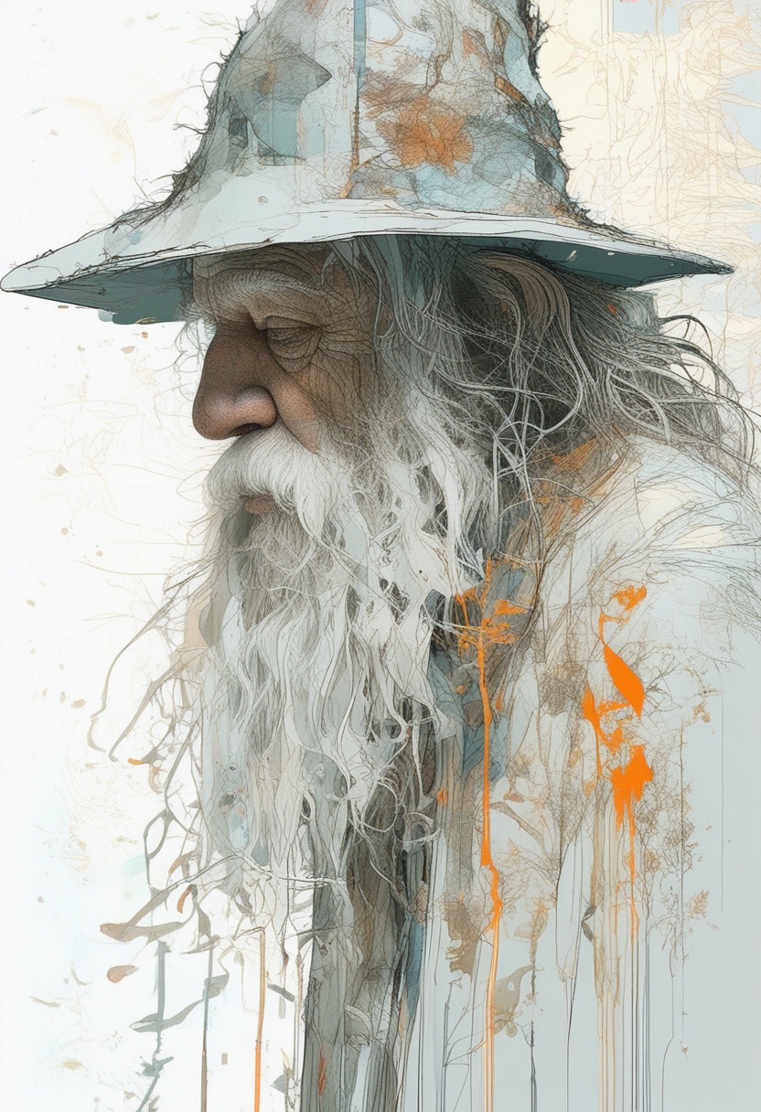 highly detailed linework reminiscent of Carne Griffiths,  imbued with Wadim Kashim's bold texture,  light and airy as Carl...