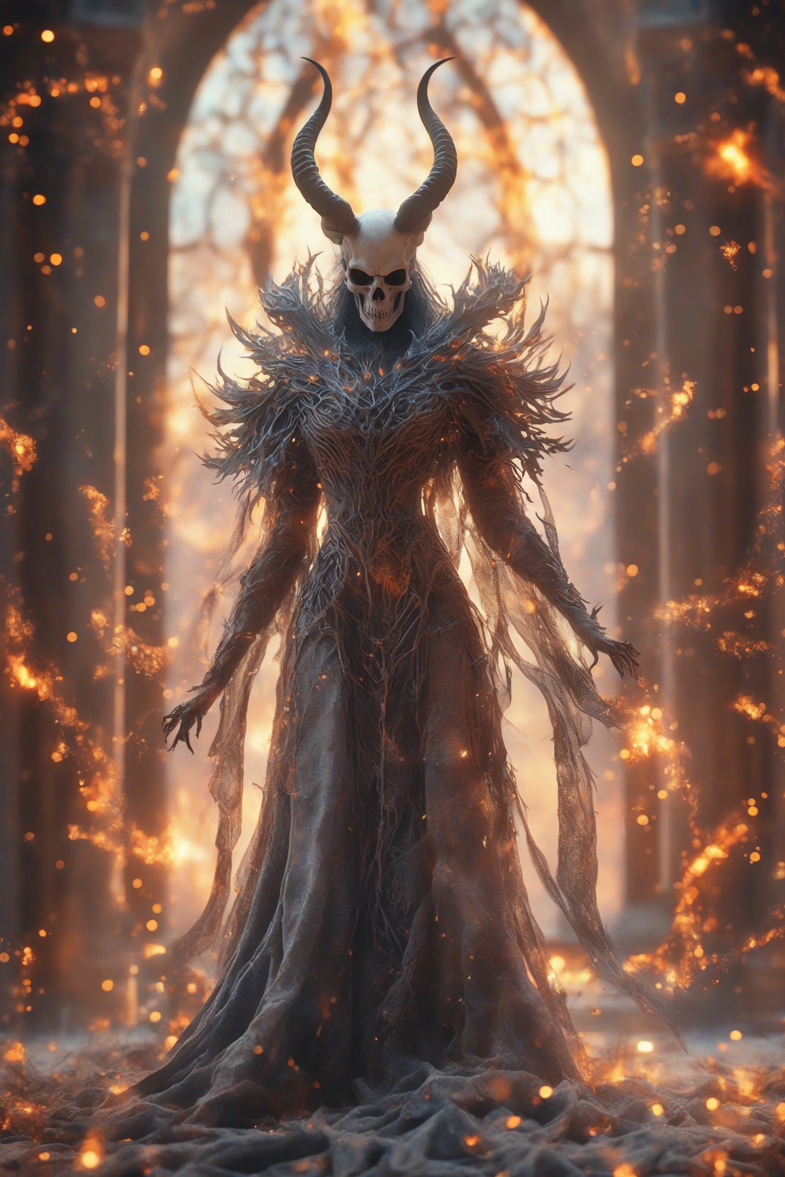 macabre style,  Angelcore aesthetics,  an ethereal gloomy portrait of a lone figure on Tensor.Art