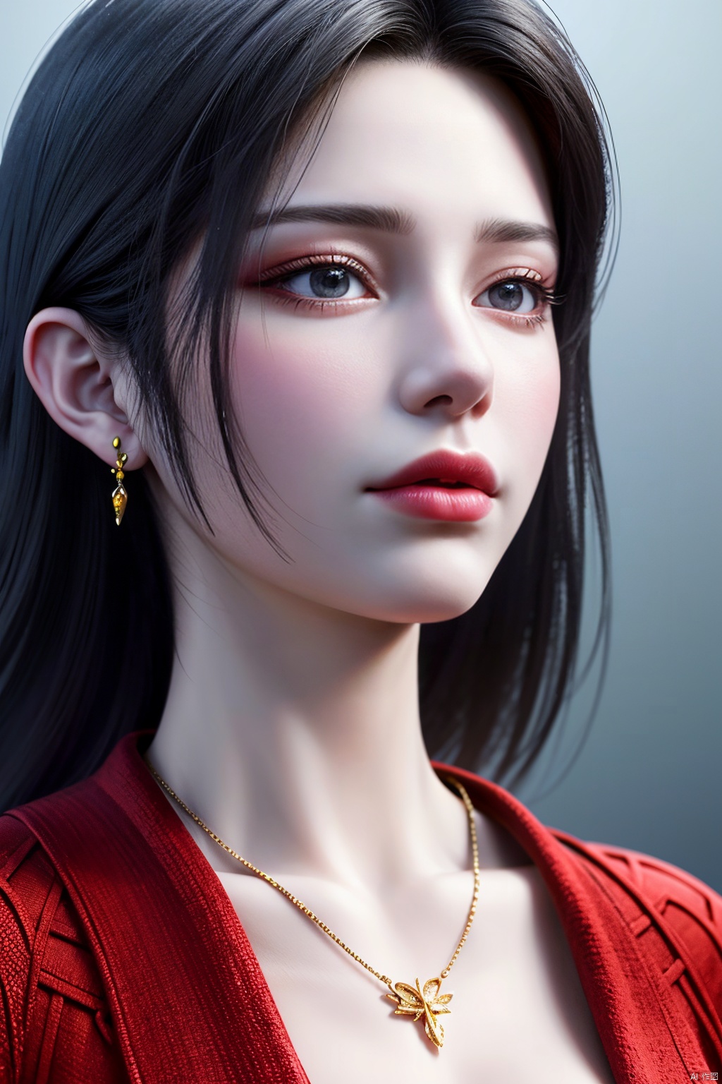  (RAW photo:1.2), (photorealistic:1.4),(intricate details:1.2),(masterpiece:1.3),(best quality:1.4), (ultra highres:1.2),1girl,jewelry, earrings, solo, necklace,xmedusa,(big breasts:1.29), Xlanlinge, Yunxiao_Fairy