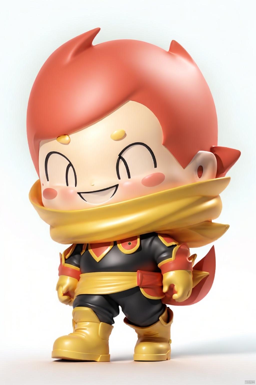 XK, single person, 1-boy, male focus, golden scarf, black armor, pink shoulder pads, metal edging, brown boots, carrying a curved knife, smiling, simple background, full body, red hair, (running), open arms, sci-fi city, neon lights, full body, 