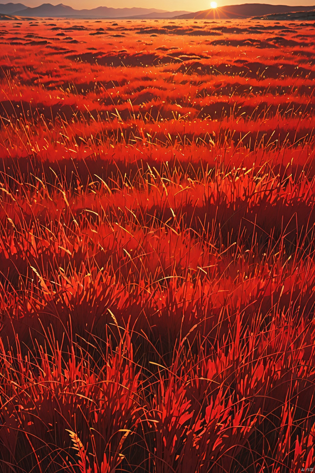 Red grassland ,