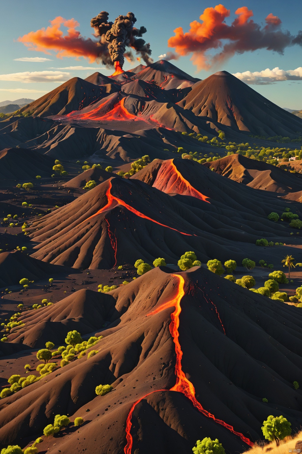 Volcanic hills ,