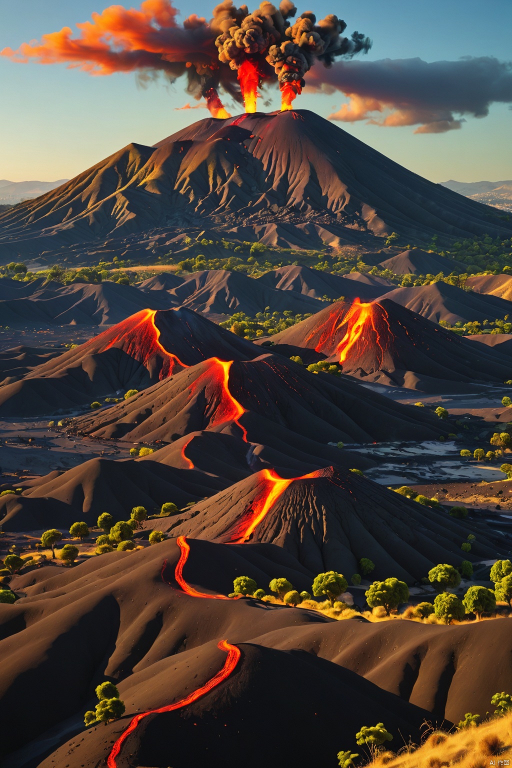 Volcanic hills ,