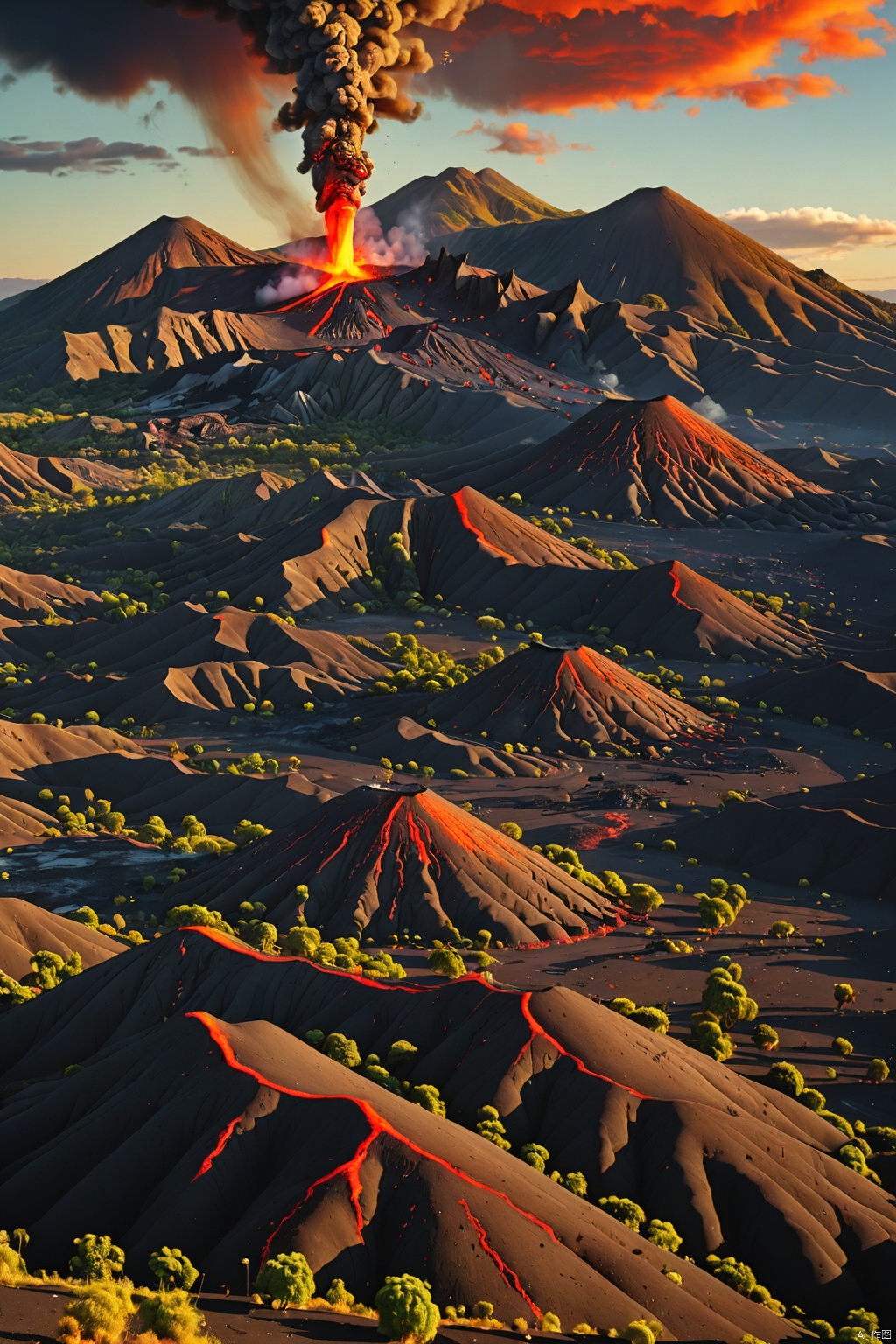 Volcanic hills ,