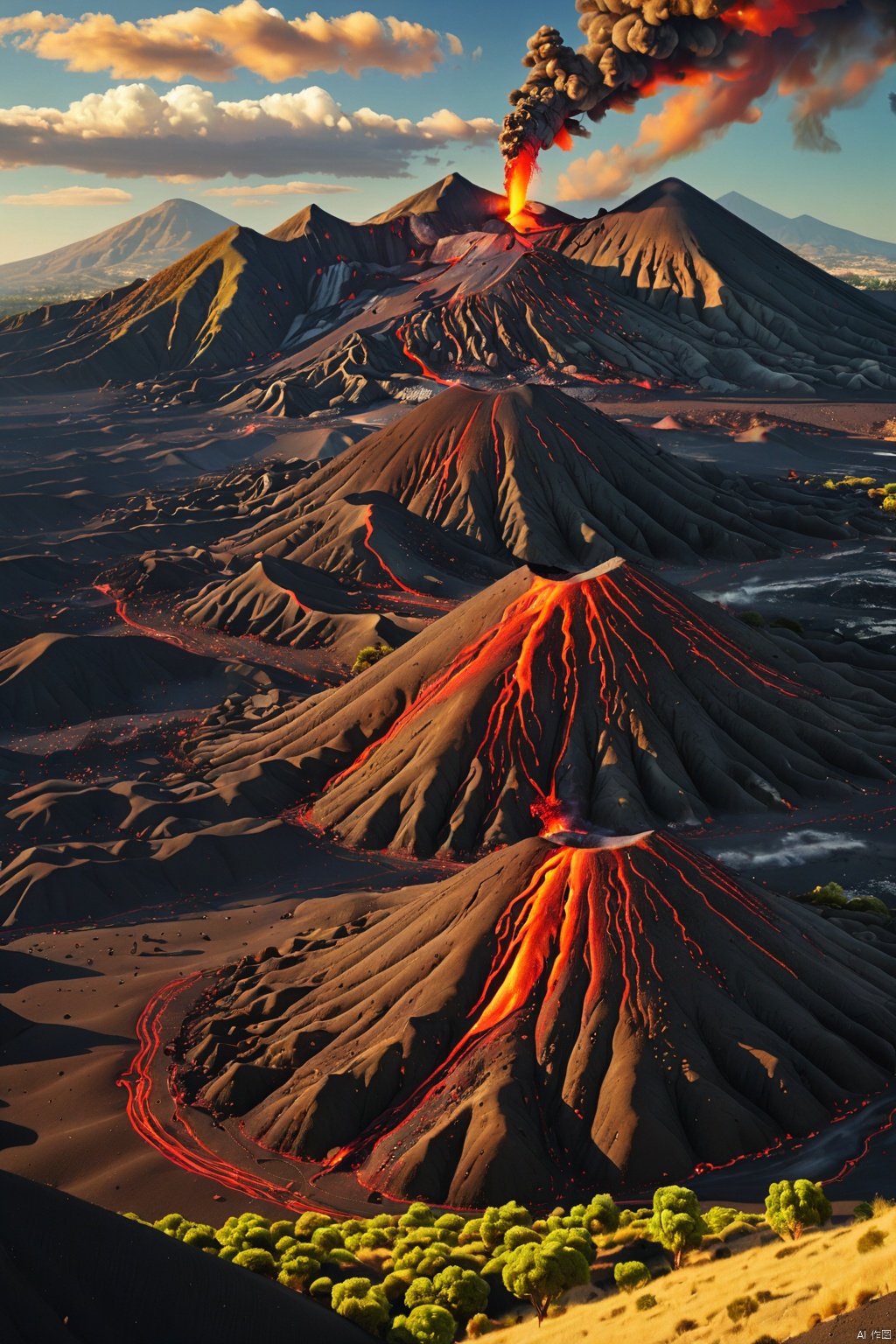 Volcanic hills ,