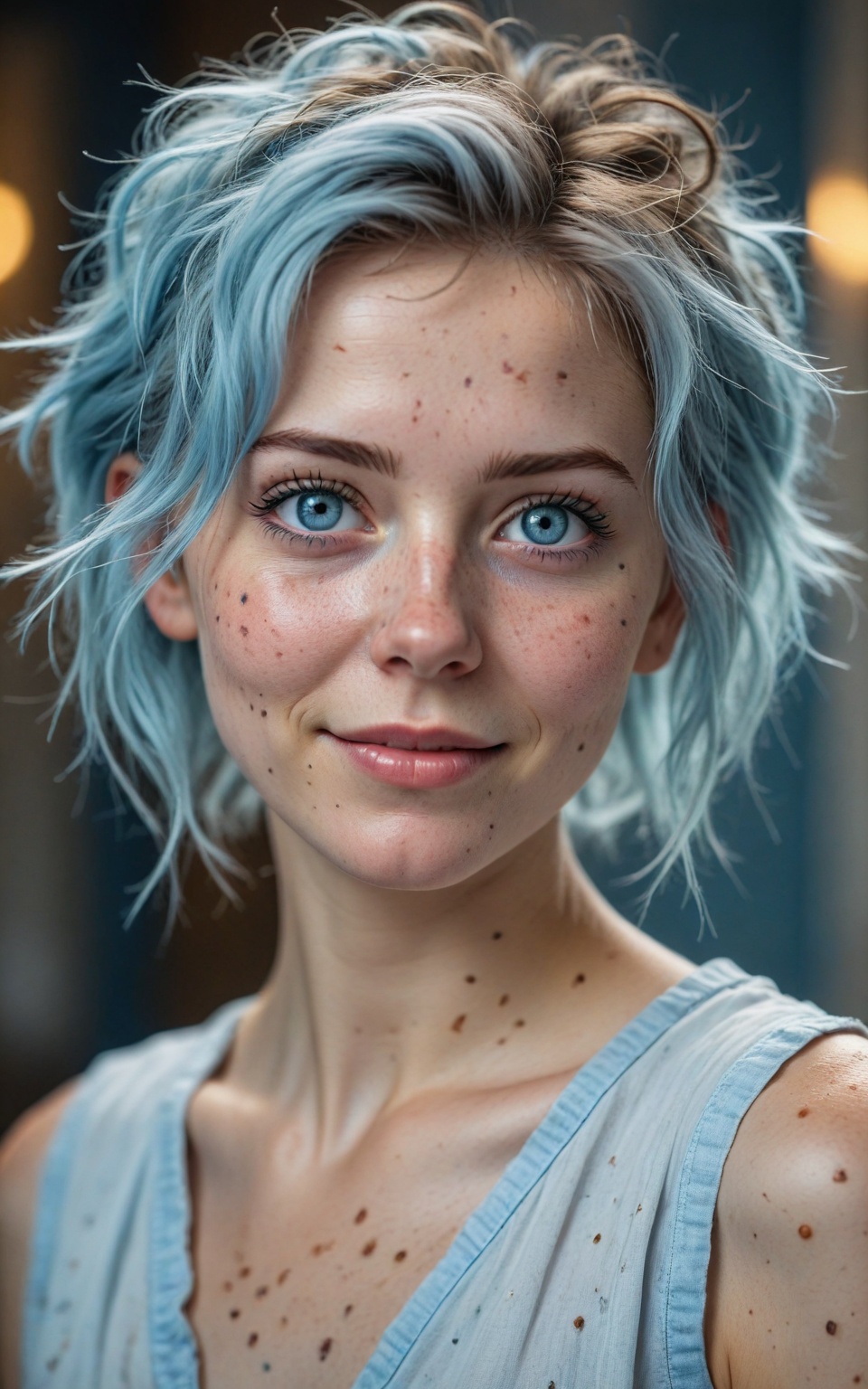 ultra-detailed,  ,  blue messy hair by Ai Art Vision on Tensor.Art