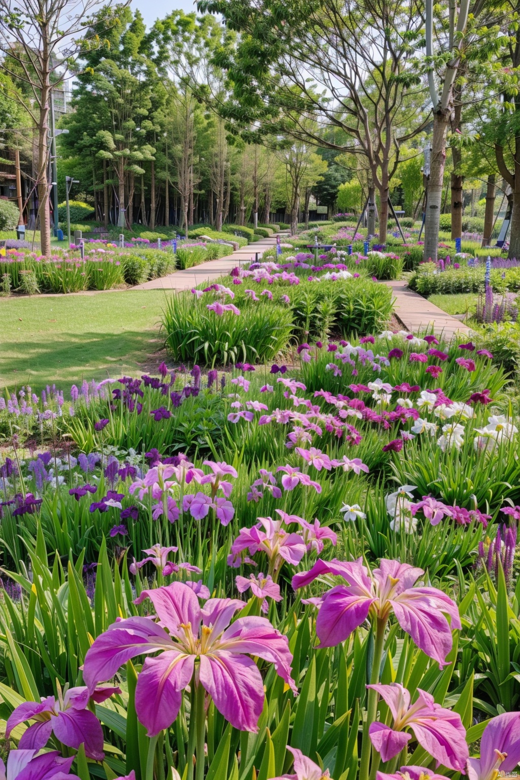 yuanwei, colourfulflower,flower field,tree,,day,forest,HDR,UHD,8K,best quality,masterpiece,Highly detailed,Studio lighting,sharp focus,HDR-based rendering,extreme-description,Beautiful composition,a peaceful atmosphere,advanced sense,
,pinkflower