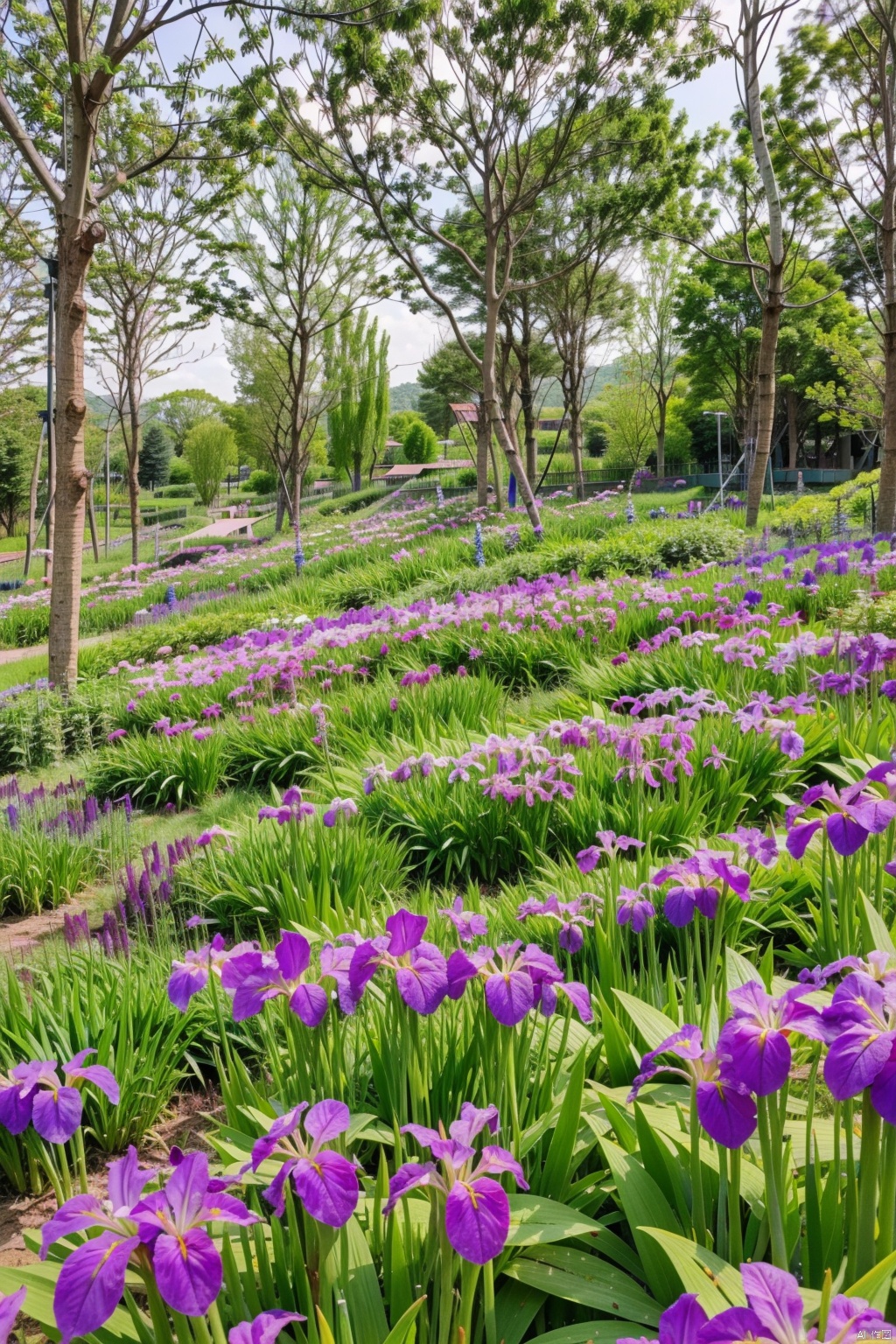yuanwei, purpleflower,flower field,tree,,day,forest,HDR,UHD,8K,best quality,masterpiece,Highly detailed,Studio lighting,sharp focus,HDR-based rendering,extreme-description,Beautiful composition,a peaceful atmosphere,advanced sense,
,pinkflower