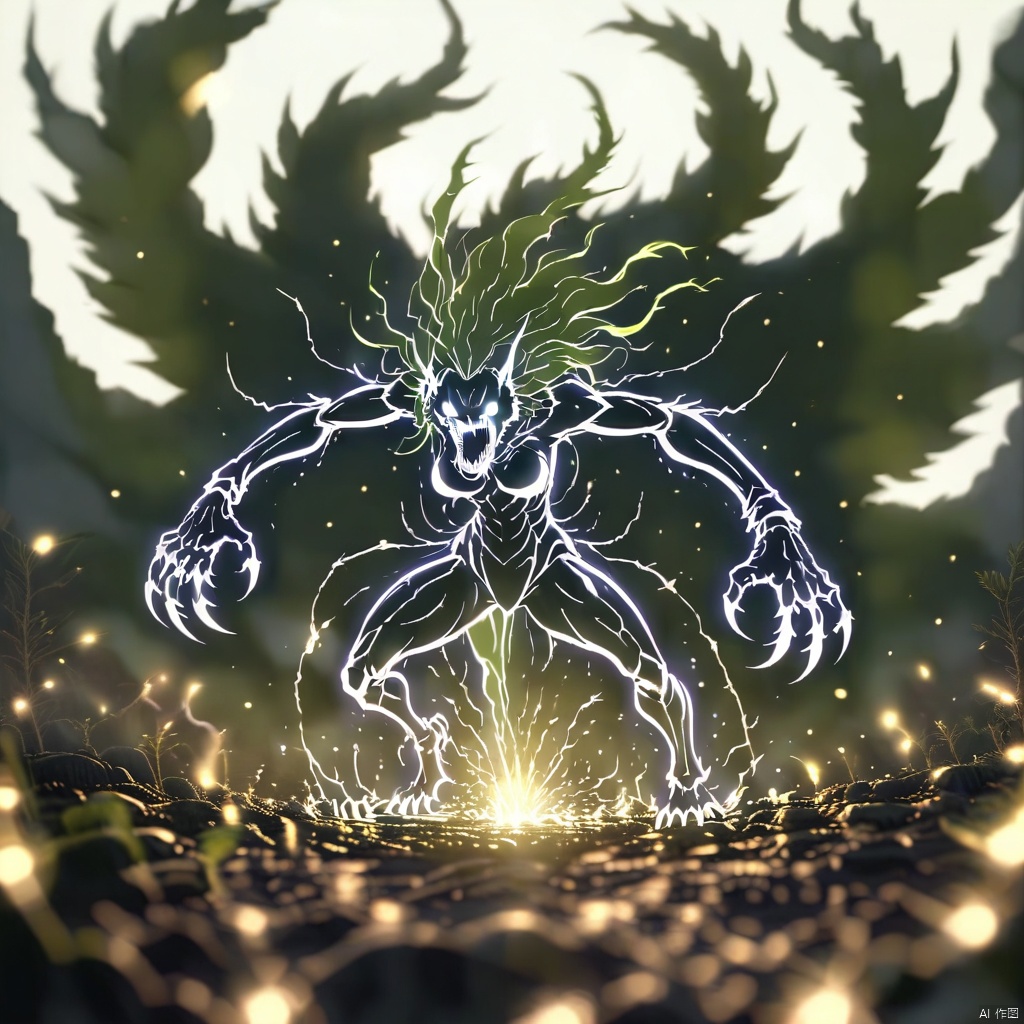 lineart,Angelic demon, black shadows and miasma, sharp and massive claws, terrifying, roaring angrily, in the style of a Souls-like game,