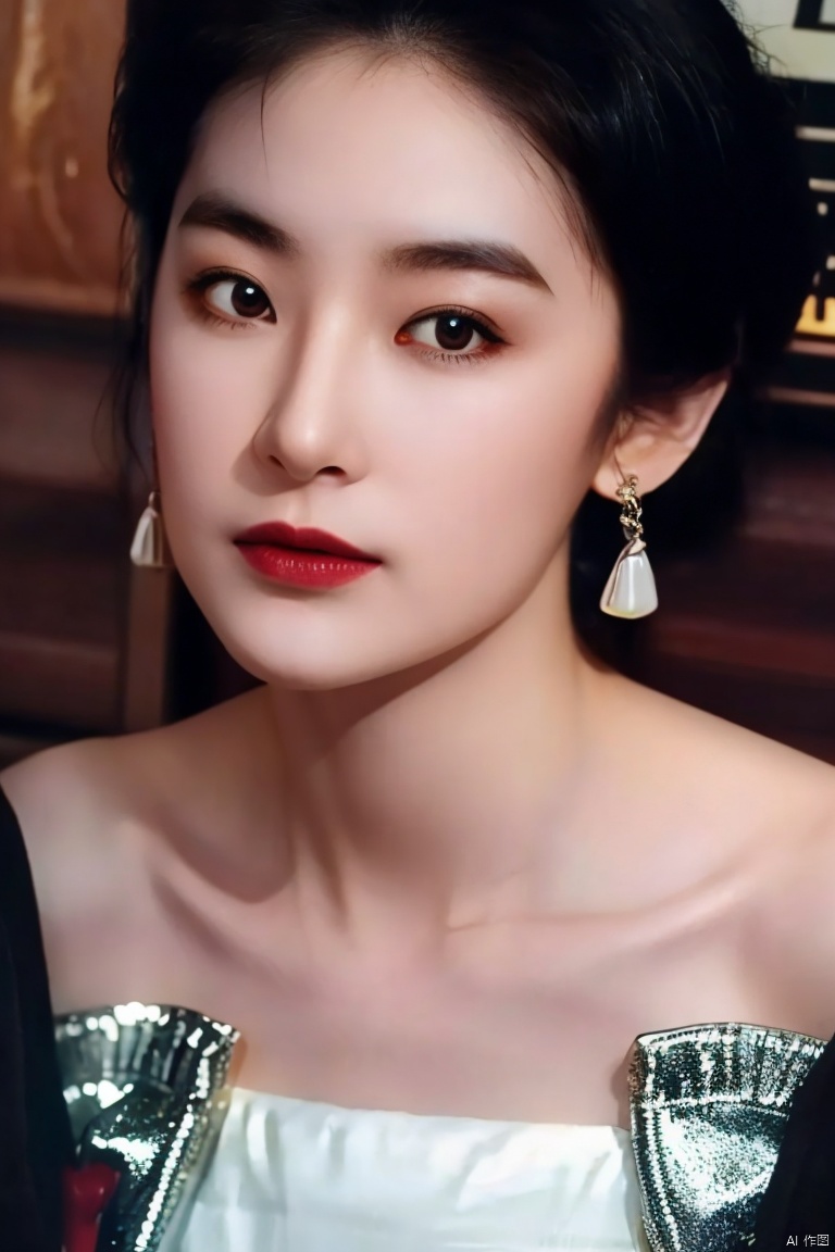  Surrealist beauty photo, a beautiful woman wearing complex and detailed colored clothes and future jewelry, low cut.,