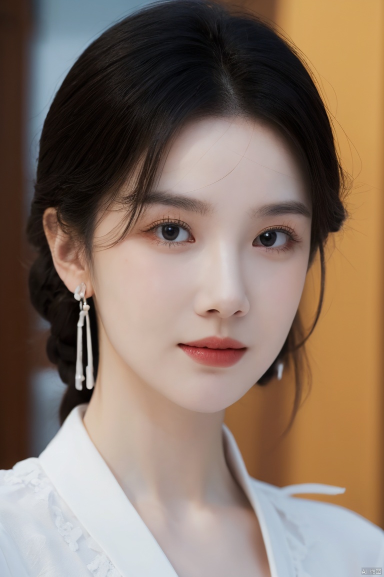  Surrealist beauty photo, a beautiful woman wearing complex and detailed colored clothes and future jewelry, low cut.,