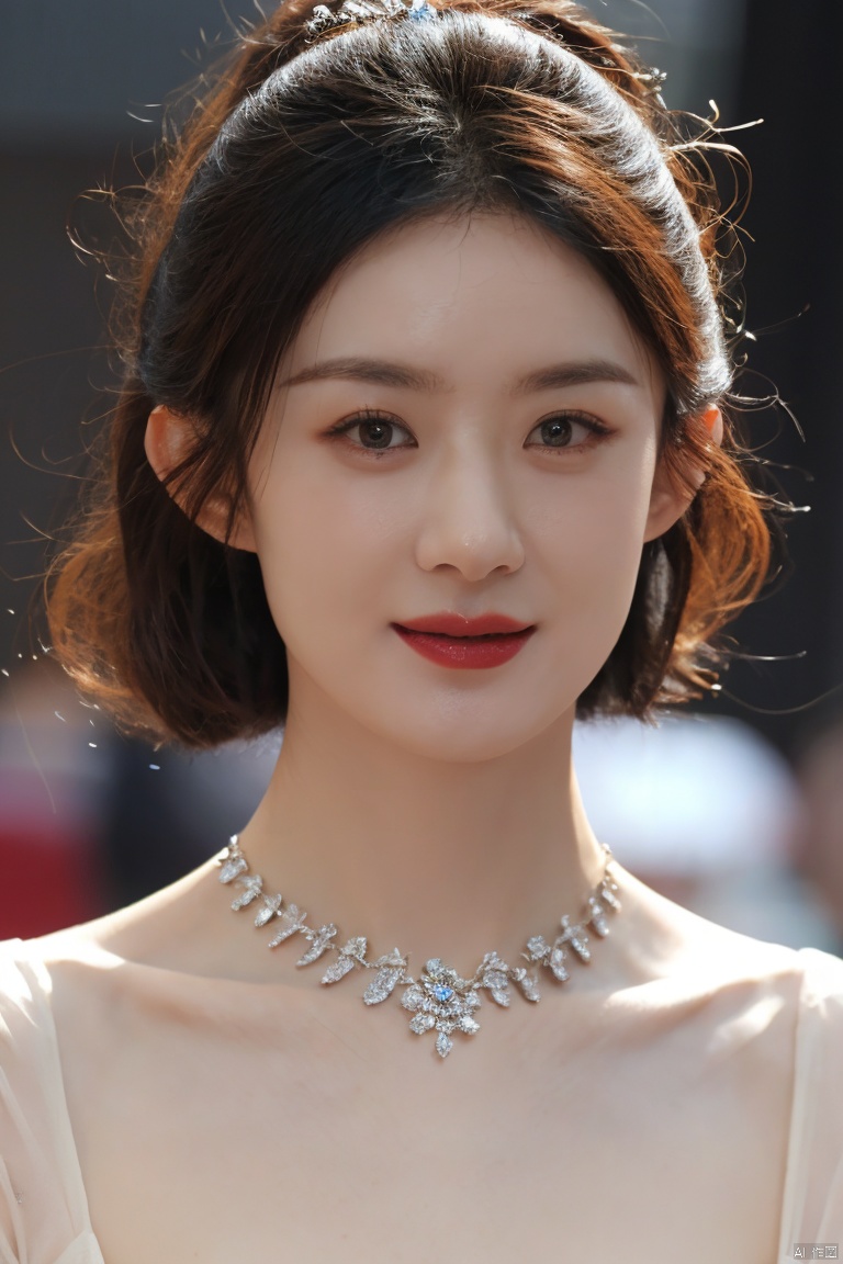  Surrealist beauty photo, a beautiful woman wearing complex and detailed colored clothes and future jewelry, low cut.,
