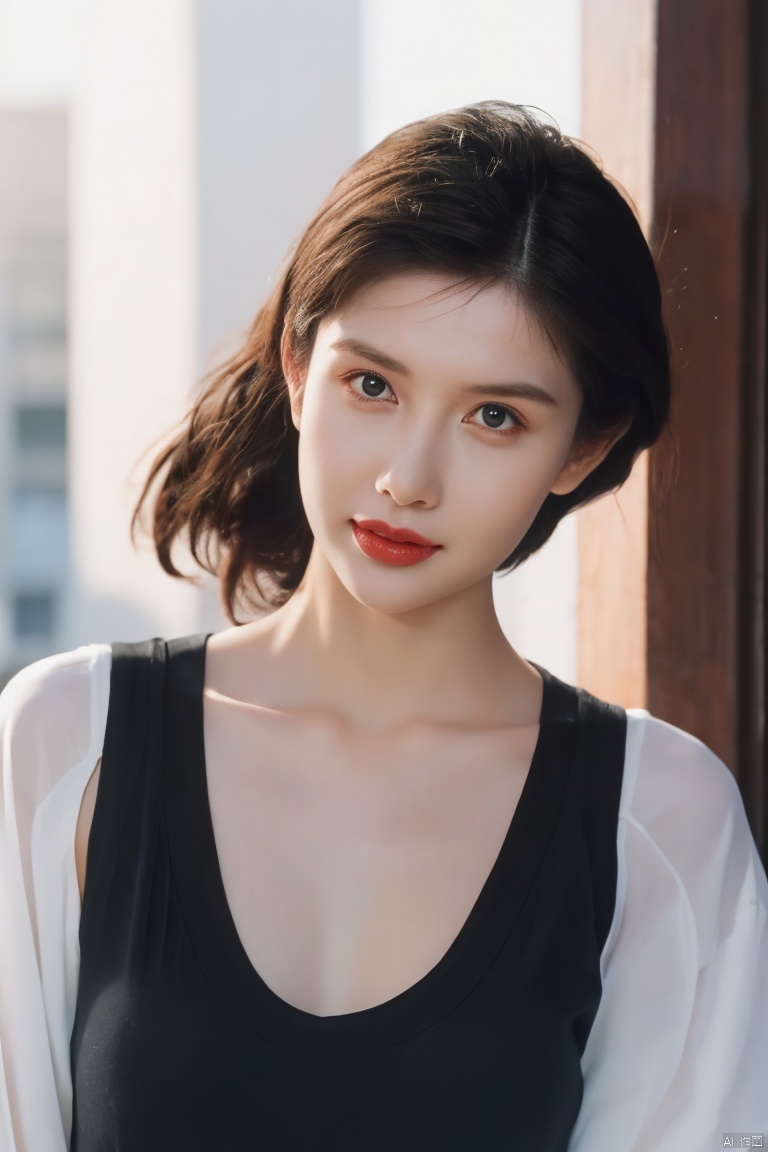  Surrealist beauty photo, a beautiful woman wearing complex and detailed colored clothes and future jewelry, low cut.,