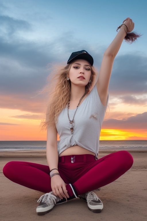 French girl,  grey blonde hair(very long hair,  curly_hair) on Tensor.Art