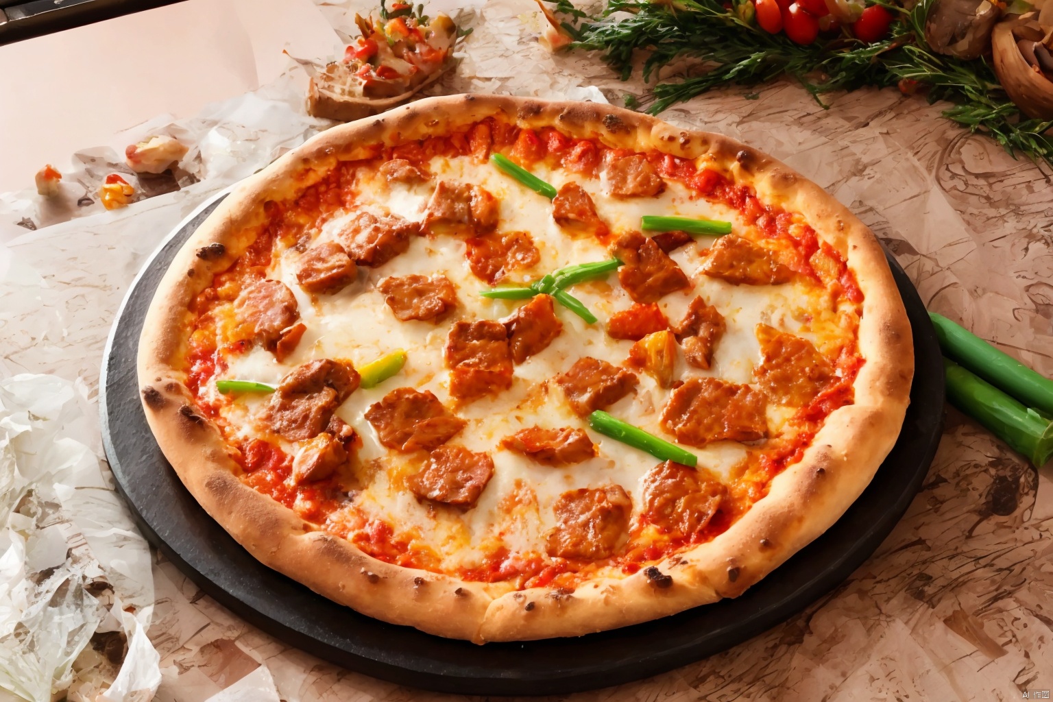 absurdres,incredibly absurdres,reality,realistic, ,Crayon style,,Delicious pizza, Asian girl