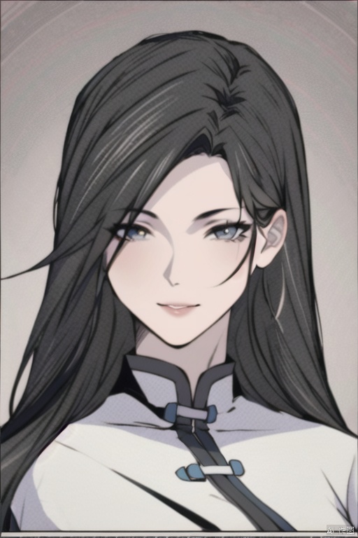 solo, highly detailed, cinematic highlight hair, (best quality), ((masterpiece)),1girl, black hair,simple_background, long hair, ((portrait)),ge,peiyuhan,