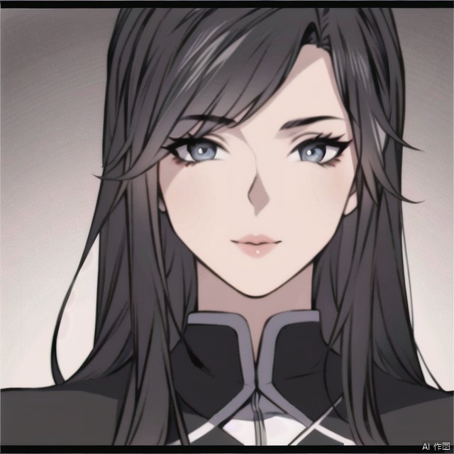 solo, highly detailed, cinematic highlight hair, (best quality), ((masterpiece)),1girl, black hair,simple_background, long hair, ((portrait)),ge