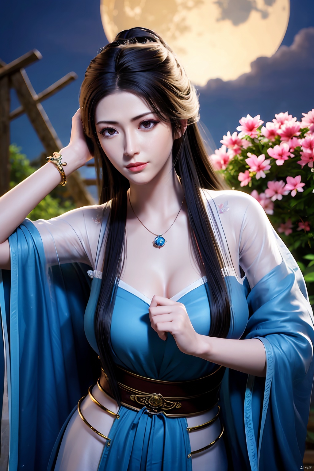 1girl,  Xlimuwan,  full moon on Tensor.Art