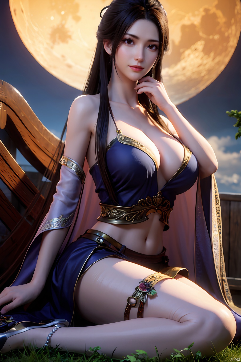 1girl,  Xlimuwan,  full moon on Tensor.Art
