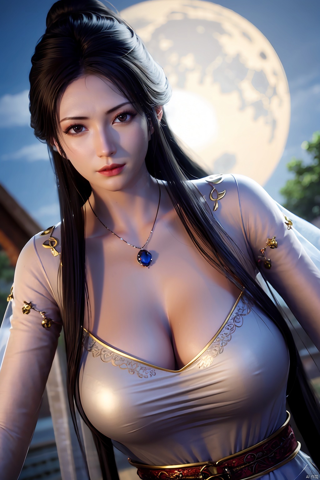 1girl,  Xlimuwan,  full moon on Tensor.Art