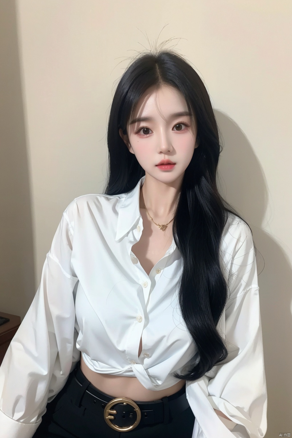 araffe woman in a white shirt and black pants posing for a picture,wearing white shirt,wearing in shirt,wearing a white blouse,wearing a blouse,portrait of female korean idol,button - up shirt,wearing a white button up shirt,wearing a linen shirt,long shirt,white blouse,ulzzang,clothed in white shirt,white shirt,wearing a white shirt,fine white shirt,white dress shirt,beautiful south korean woman,elegant slim beige shirt,dress shirt,tied - up shirt,+81 magazine,button up shirt,female actress from korea,kim hyun joo,korean women's fashion model,iu,jingna zhang,wavy long black hair,korean idol,beautiful young korean woman,lee ji-eun,lee ji - eun,araffed woman in black top and black pants posing for a picture,jiyun chae,wavy long - length black hair,shoulder-length black hair,lu ji,+81 magazine,wavy shoulder-length hair,kim hyun joo,physical : tinyest midriff ever,tinyest midriff ever,Wang Yuanqi,black wavy hair with bangs,long thin black hair,huge belt,female actress from korea,Du Qiong,Huang Ji,Qian Du,portrait of female korean idol,wavy long black hair,black long hair,shoulder length black hair,id magazine,Hu Zaobin,dilraba dilmurat,wavy black hair,black wavy hair,no logo,beautiful midriff,jia,Chen Jiru,gold belt,Luo Mu,