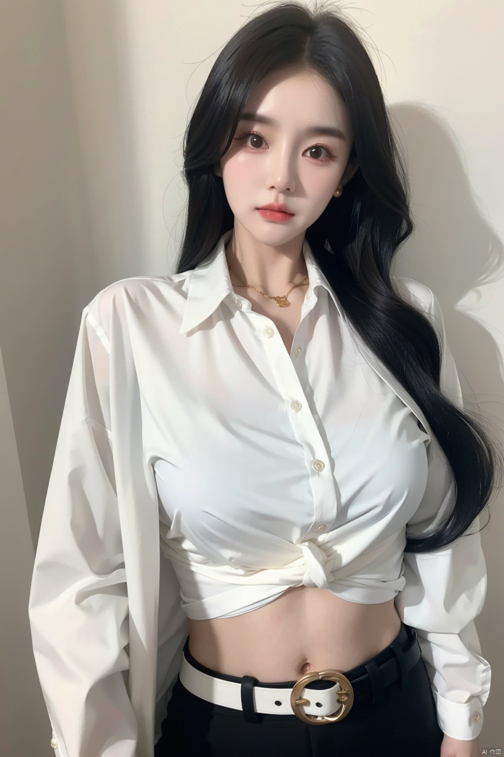 araffe woman in a white shirt and black pants posing for a picture,wearing white shirt,wearing in shirt,wearing a white blouse,wearing a blouse,portrait of female korean idol,button - up shirt,wearing a white button up shirt,wearing a linen shirt,long shirt,white blouse,ulzzang,clothed in white shirt,white shirt,wearing a white shirt,fine white shirt,white dress shirt,beautiful south korean woman,elegant slim beige shirt,dress shirt,tied - up shirt,+81 magazine,button up shirt,female actress from korea,kim hyun joo,korean women's fashion model,iu,jingna zhang,wavy long black hair,korean idol,beautiful young korean woman,lee ji-eun,lee ji - eun,araffed woman in black top and black pants posing for a picture,jiyun chae,wavy long - length black hair,shoulder-length black hair,lu ji,+81 magazine,wavy shoulder-length hair,kim hyun joo,physical : tinyest midriff ever,tinyest midriff ever,Wang Yuanqi,black wavy hair with bangs,long thin black hair,huge belt,female actress from korea,Du Qiong,Huang Ji,Qian Du,portrait of female korean idol,wavy long black hair,black long hair,shoulder length black hair,id magazine,Hu Zaobin,dilraba dilmurat,wavy black hair,black wavy hair,no logo,beautiful midriff,jia,Chen Jiru,gold belt,Luo Mu,