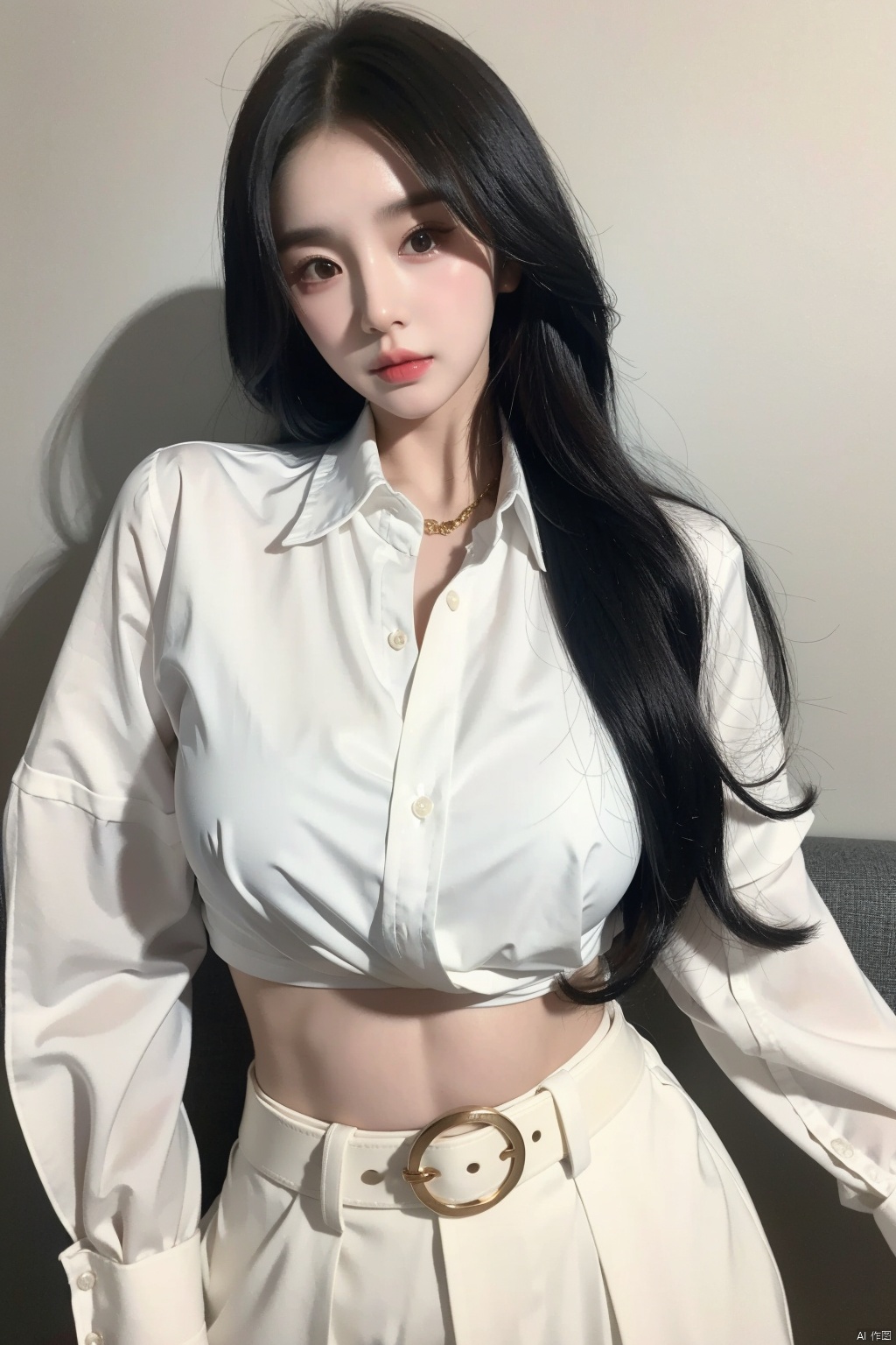 araffe woman in a white shirt and black pants posing for a picture,wearing white shirt,wearing in shirt,wearing a white blouse,wearing a blouse,portrait of female korean idol,button - up shirt,wearing a white button up shirt,wearing a linen shirt,long shirt,white blouse,ulzzang,clothed in white shirt,white shirt,wearing a white shirt,fine white shirt,white dress shirt,beautiful south korean woman,elegant slim beige shirt,dress shirt,tied - up shirt,+81 magazine,button up shirt,female actress from korea,kim hyun joo,korean women's fashion model,iu,jingna zhang,wavy long black hair,korean idol,beautiful young korean woman,lee ji-eun,lee ji - eun,araffed woman in black top and black pants posing for a picture,jiyun chae,wavy long - length black hair,shoulder-length black hair,lu ji,+81 magazine,wavy shoulder-length hair,kim hyun joo,physical : tinyest midriff ever,tinyest midriff ever,Wang Yuanqi,black wavy hair with bangs,long thin black hair,huge belt,female actress from korea,Du Qiong,Huang Ji,Qian Du,portrait of female korean idol,wavy long black hair,black long hair,shoulder length black hair,id magazine,Hu Zaobin,dilraba dilmurat,wavy black hair,black wavy hair,no logo,beautiful midriff,jia,Chen Jiru,gold belt,Luo Mu,