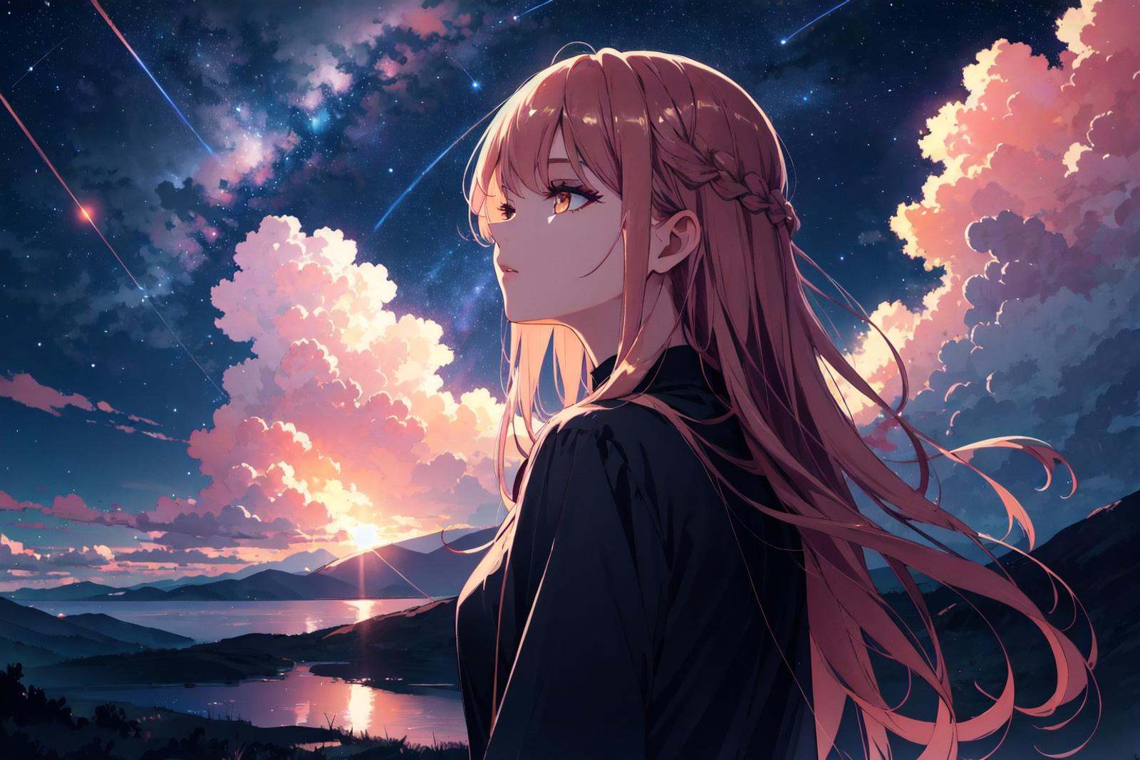 beautiful person,  solo,  long braided hair on Tensor.Art